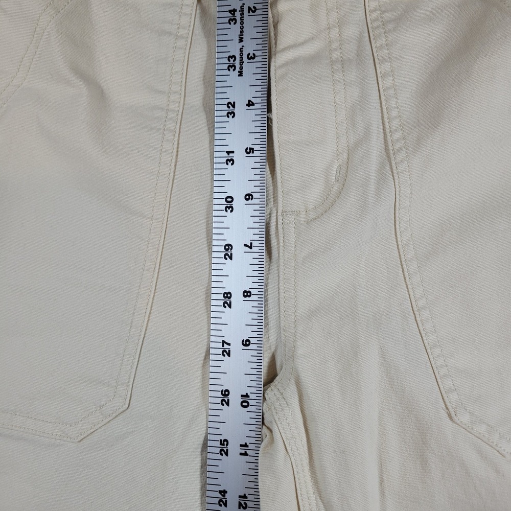 Duluth Wide Leg Capri Pants Women's 4 Cream Cotton Carpenter Utility - Picture 5 of 10